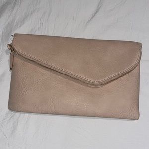 NWT flap/zip clutch